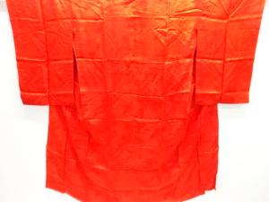 アンティーク　綸子松鶴模様織り出し長襦袢